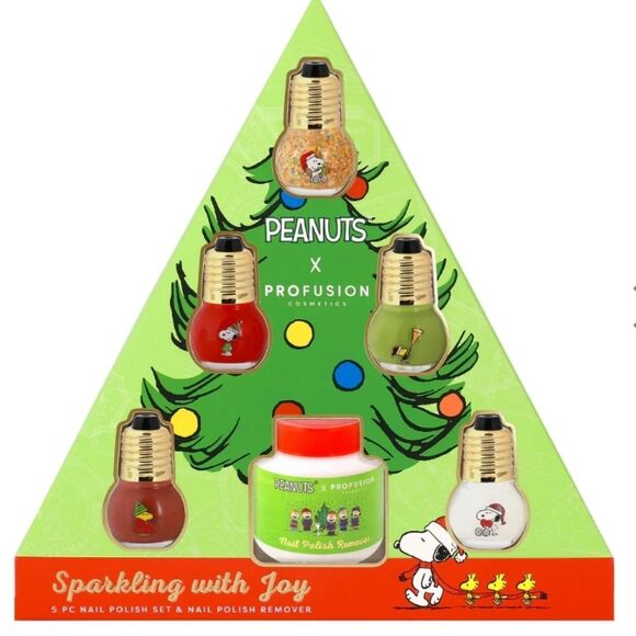 Profusion X Peanuts Sparkling w/Joy 5-PC Nail Polish Set & Remover - Picture 2 of 9